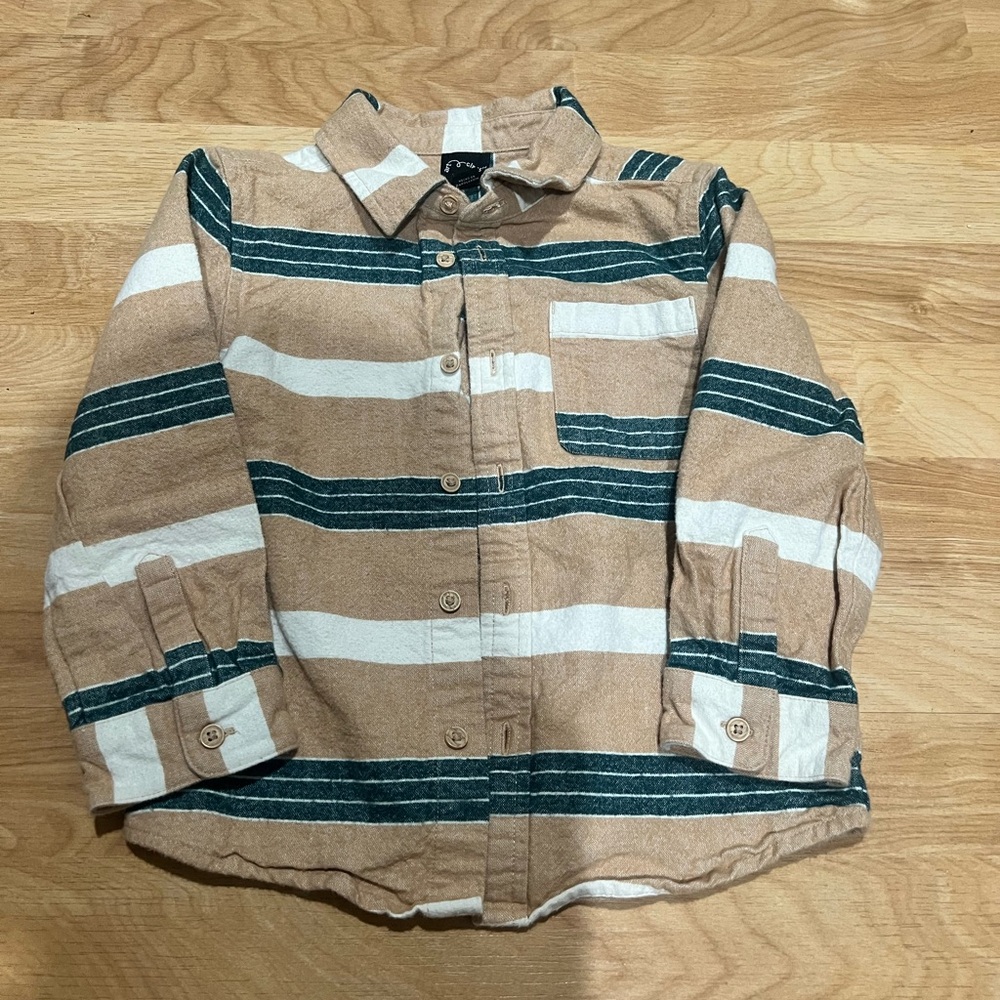Boys striped flannel button up shirt